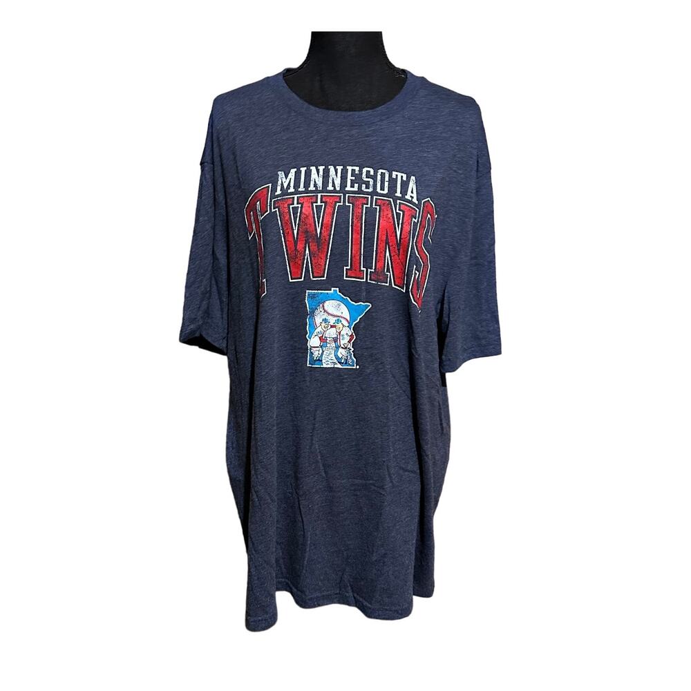 Minnesota Twins Baseball MLB Genuine Merchandise Blue Gray Fan T-Shirt XL
